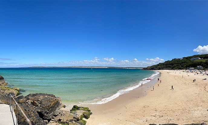 Blue waters at Carbis Bay beach by Christopher Sanderson