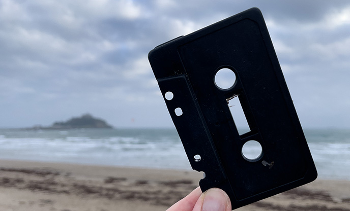 cassette found on beach clean