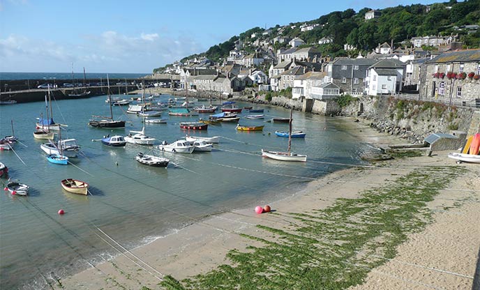 Small boats at Mousehole Harbour, Cornwall