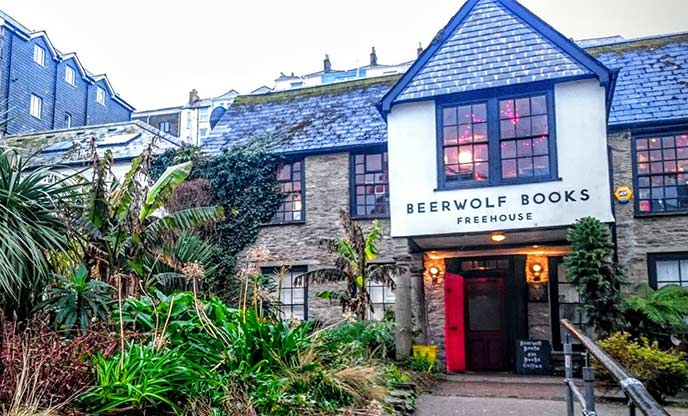Book shop and bar in Falmouth, Cornwall
