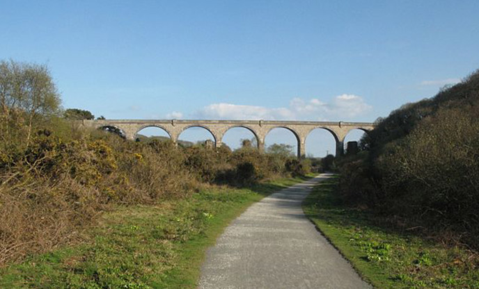 A view of the Bissoe Trail with Carnon Viaduct in the distance