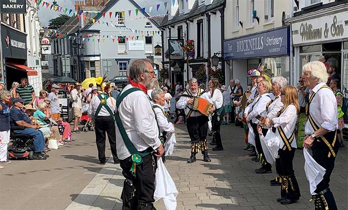 Folk festival on the streets of Wadebridge in Cornwall