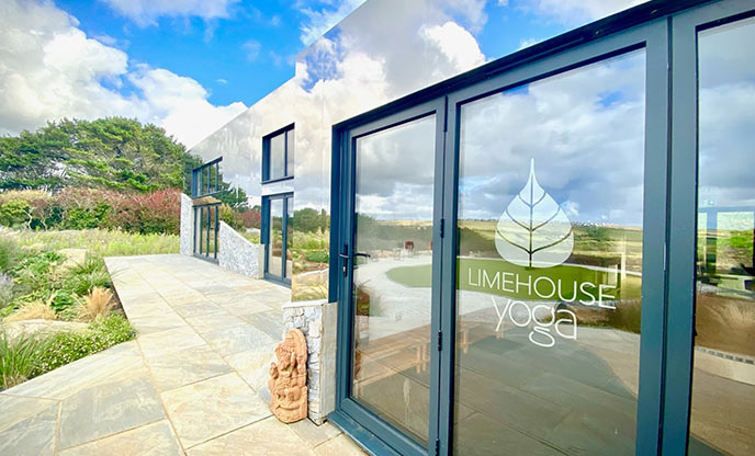 Large windows exterior of Limehouse Yoga Studio