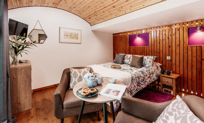 The cosy interiors at The Wrens Nest in Cumbria 