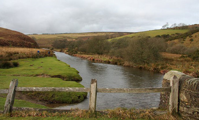 A view of the river Barle from Landacre Bridge