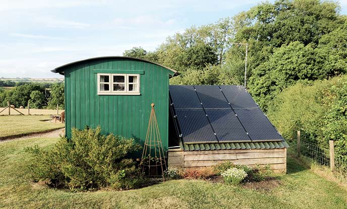 Eco friendly hideaway with solar panels in Devon
