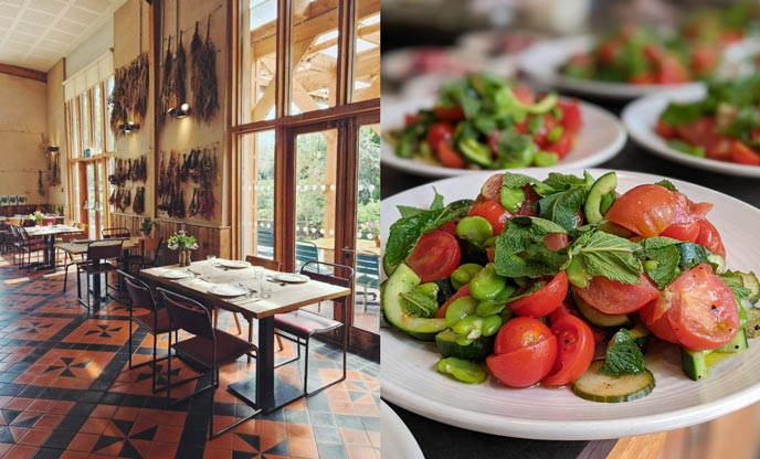 The interiors and summer salads at Riverford Field Kitchen 
