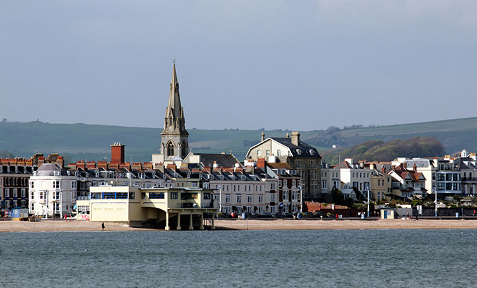 A view of Weymouth beach in Dorset
