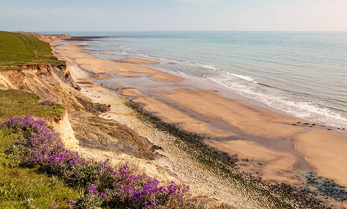 A clifftop view of Compton Bay on the Isle of Wight