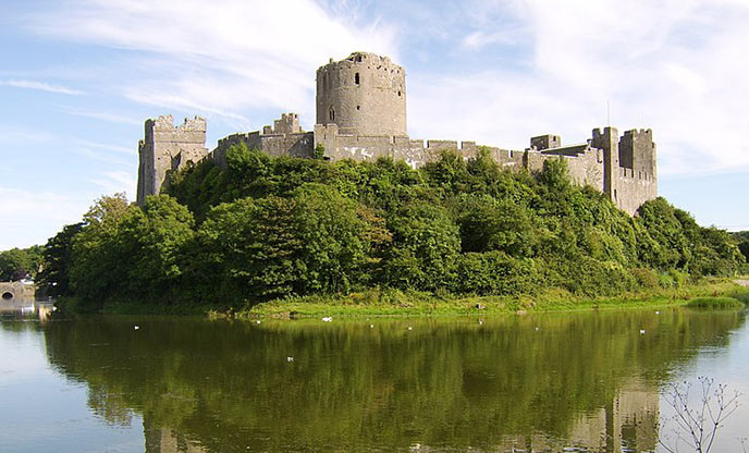 Pembroke Castle and surrounding river