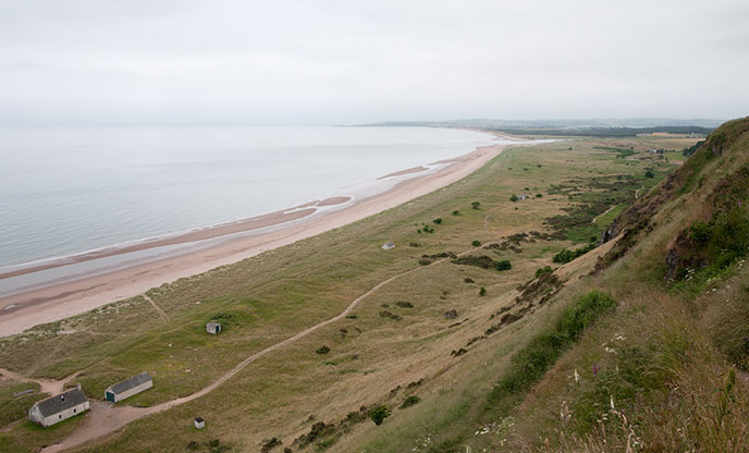 A view of the sea from the cliffs at St Cyrus nature reserve