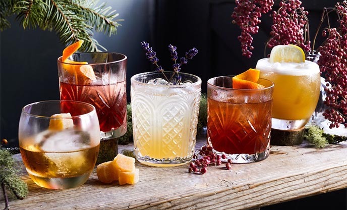 A range of festive cocktails from Drinks by Post