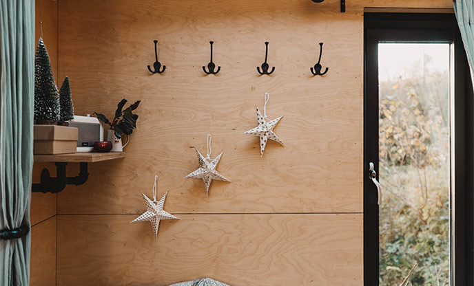 Handmade hanging Christmas star decorations