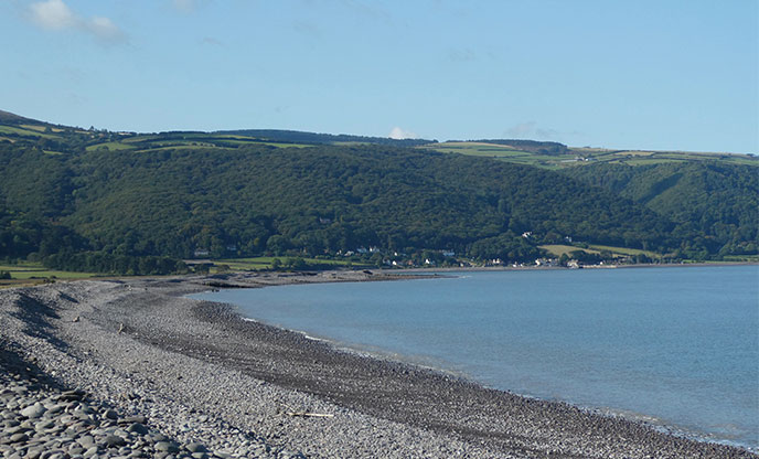 The pebbles and shingles at Bossington Beach in Somerset