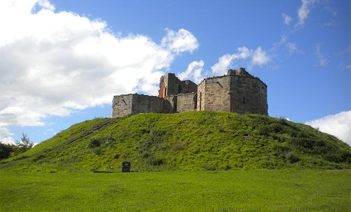 Looking up at Stafford Castle