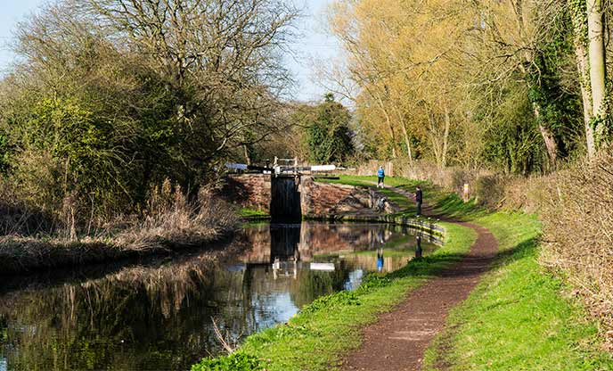 Dimmingsdale lock on the Staffordshire canal