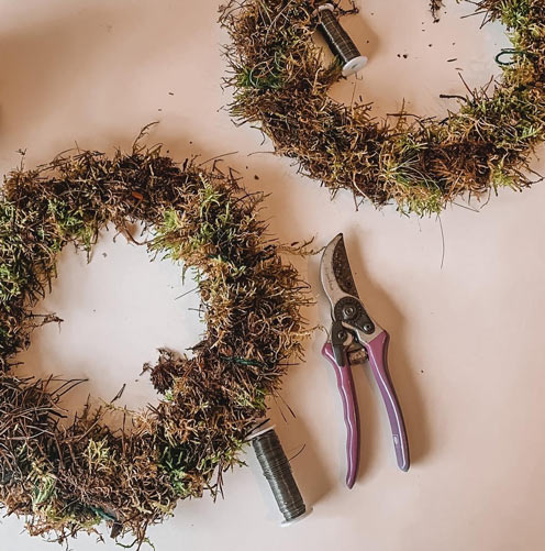 Moss wreath rings are a great sustainable option for your base
