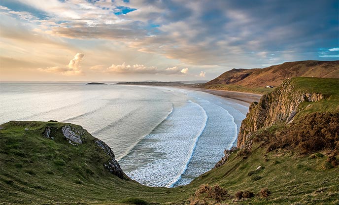 The cliffs of the Gower Peninsula in Wales